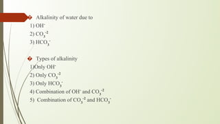 Alkalinity Examples Alkalinity of water chemistry first year | PDF