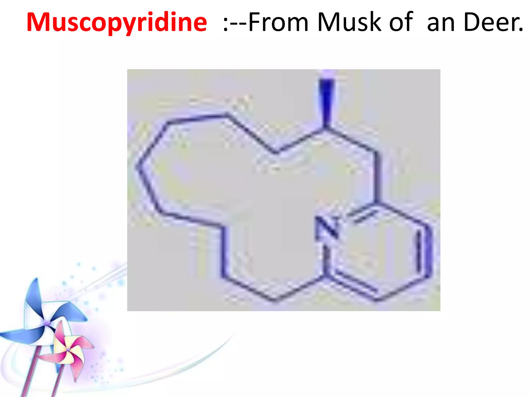 Muscopyridine :--From Musk of an Deer.
 