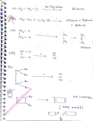 (vii)
<br>
(vi)
<br>
(ix)
<br>
(x)
<br>
CH
<br>
C
<br>
Ch, X
<br>
Cn X
<br>
CHX
<br>
By
<br>
Na dy Eather
<br>
.
<br>
Butre
<br>
Ethene Prupene
<br>
+
Bute
<br>
ethene
<br>
AAwnetalle
<br>
 