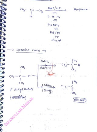 Speeal Case
<br>
CH,
<br>
CH,C-
X
<br>
c3
<br>
X
<br>
3° AIkH Halide
<br>
(SRekay)
<br>
Rel
PHr
<br>
Li' AJHy
<br>
]NaBy
<br>
Na Bity
<br>
OR
<br>
P/Pt
<br>
Red P/ HI
<br>
(choy)
<br>
hC3
<br>
Prupne
<br>
(All< ene
<br>
 