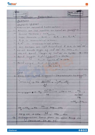 Alkane - Chemistry Handwritten Notes | PDF