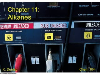 Chapter 11:
Alkanes
K. Dunlap Chem 104
 