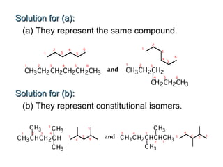 Solution for (a):
(a) They represent the same compound.

Solution for (b):
(b) They represent constitutional isomers.

 