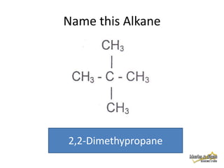 Name this Alkane

2,2-Dimethypropane

 