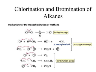 Chlorination and Bromination of
Alkanes
 