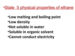 Alkanes and alkenes physical properties and chemical properties | PPT
