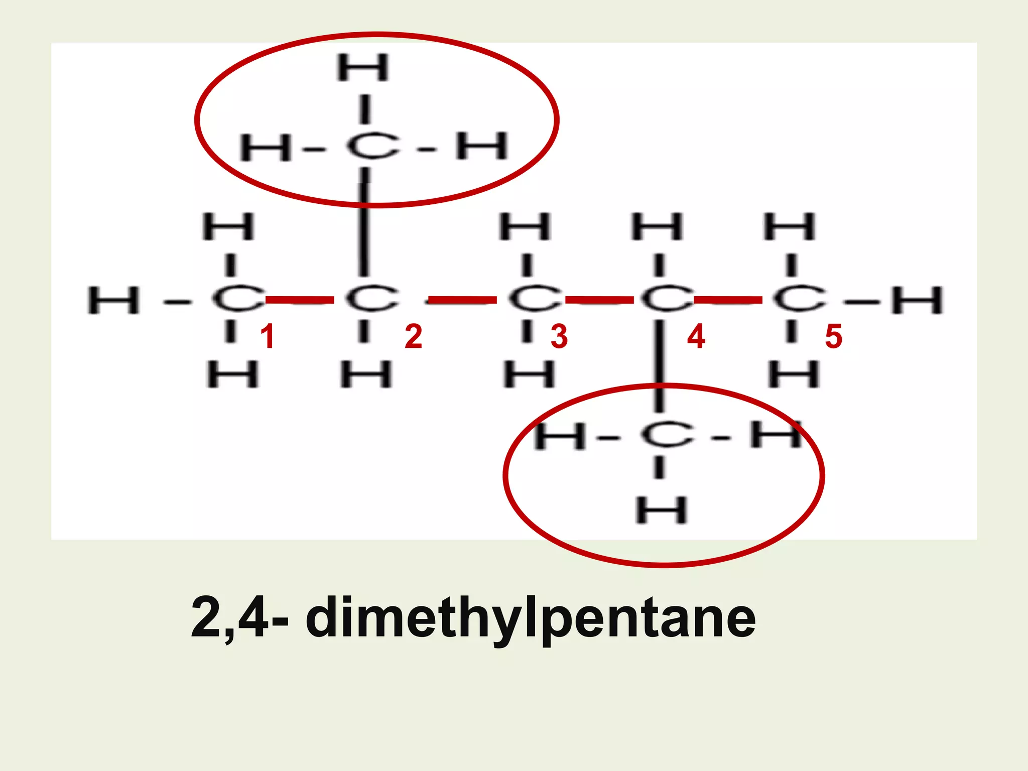 1 2 3 4 5 2,4- dimethylpentane