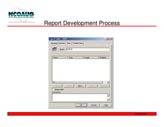 Report Development Process
 