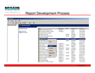 Report Development Process
 