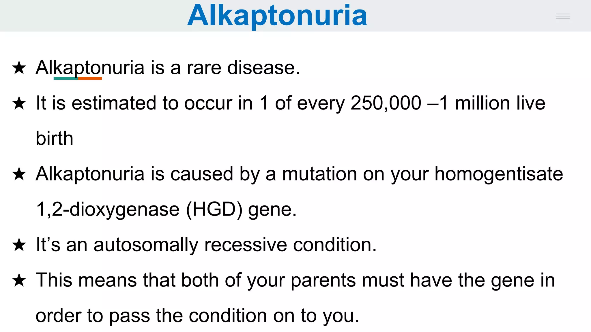 Alkaptonuria | PPT