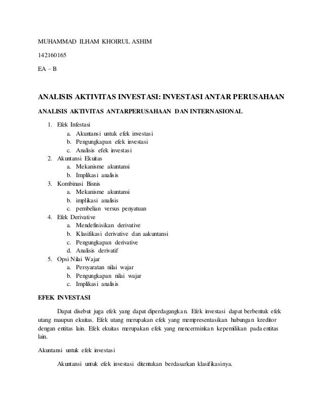 Alk Bab 5 Analisis Aktivitas Investasi Investasi Antarperusahaan