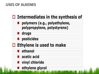 USES OF ALKENES
 