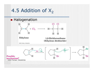 4.5 Addition of X2
Halogenation
 