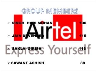 SINGH  HARI MOHAN  100 JAIN DEVENDRA  115 SAKLA  GIRISH  116 SAWANT ASHISH  88 