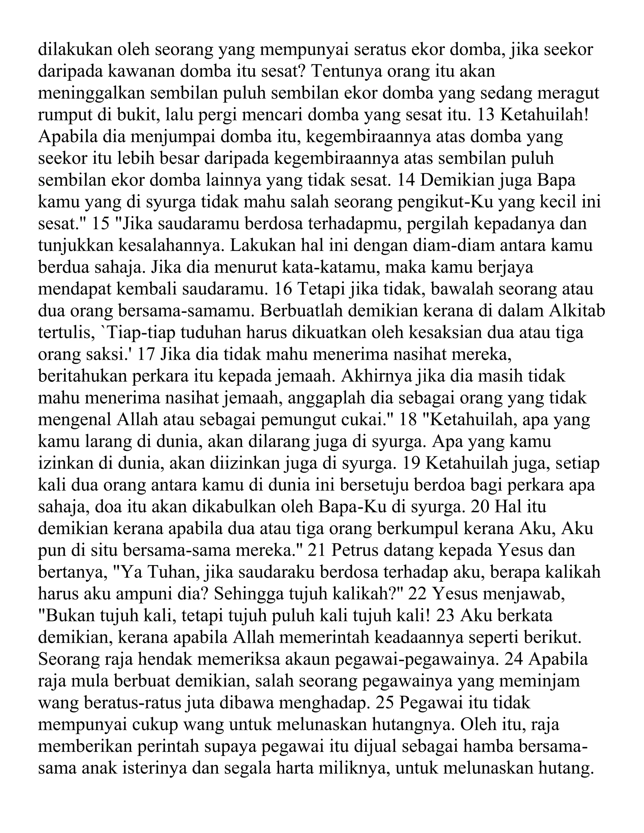 Alkitab bahasa melayu malay bible - new testament | PDF