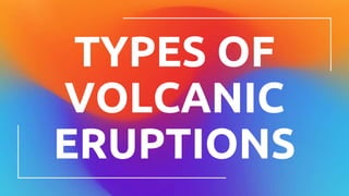 TYPES OF
VOLCANIC
ERUPTIONS
 