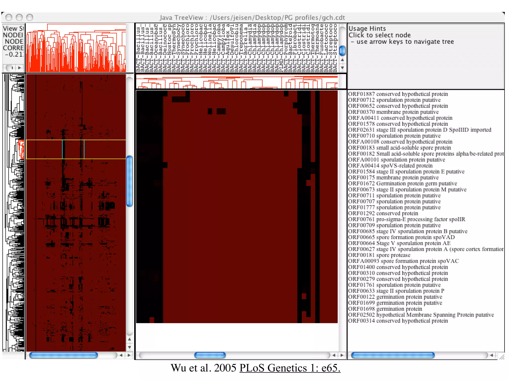 Wu et al. 2005 PLoS Genetics 1: e65.
 