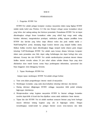 MEMBANGUN JARINGAN RT/RW NET | DOCX