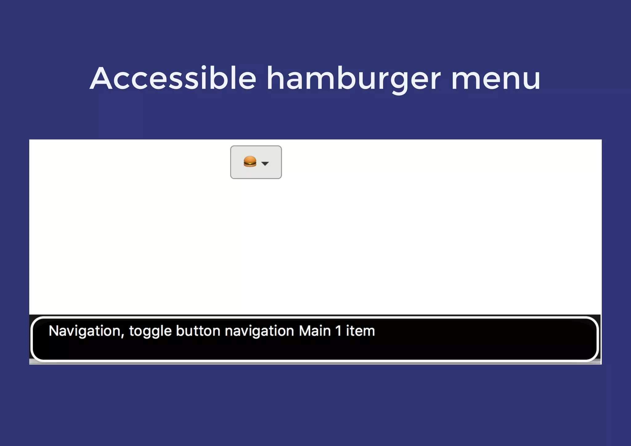 Accessible hamburger menu
 