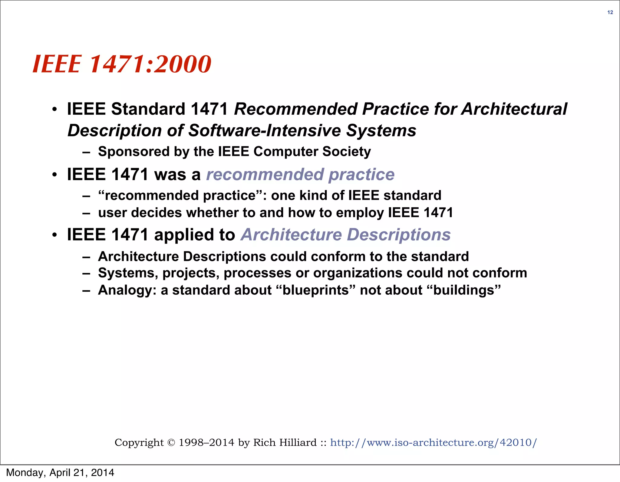 All about ISO/IEC/IEEE 42010 (r5) | PDF