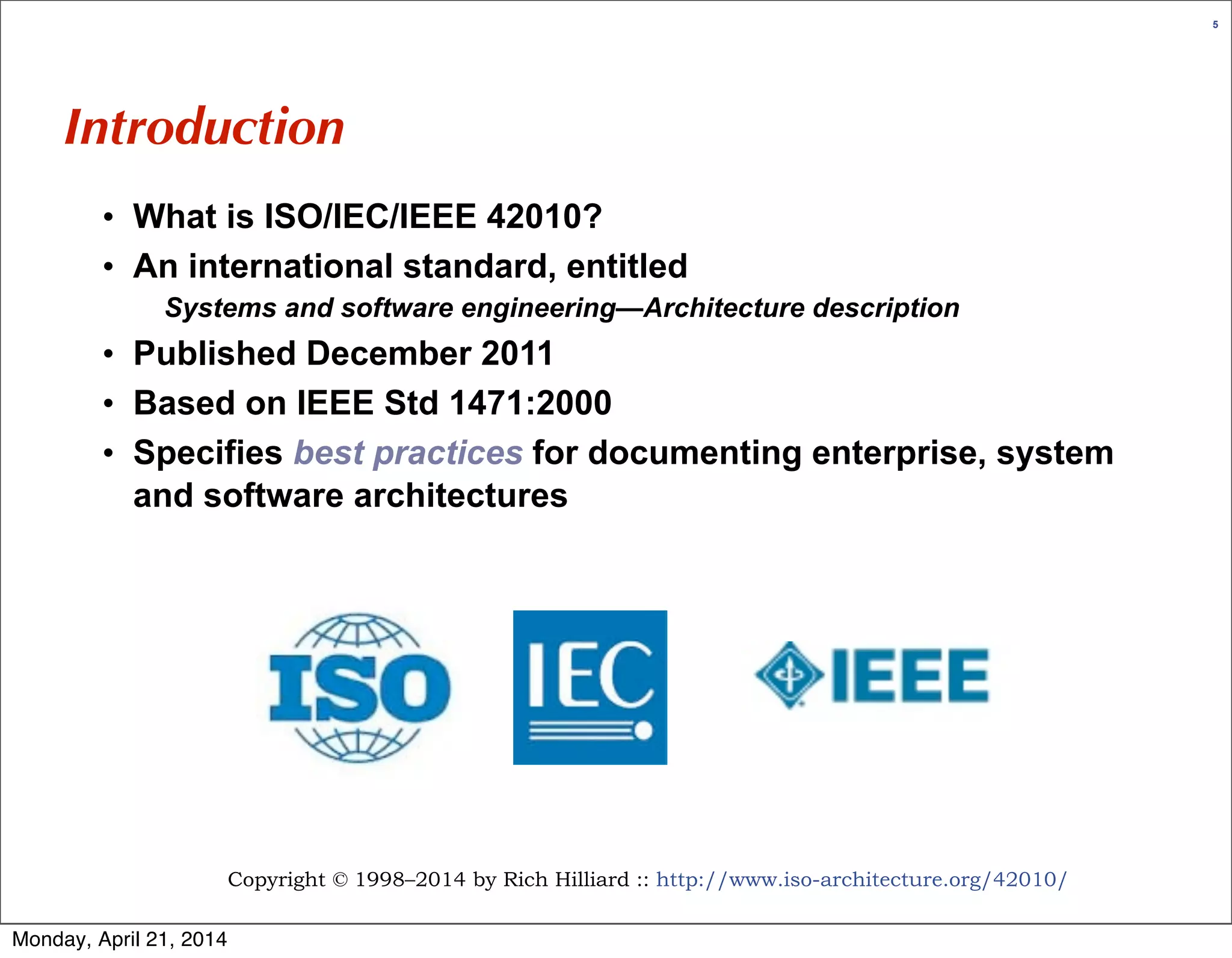 All about ISO/IEC/IEEE 42010 (r5) | PDF