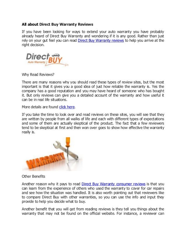All about Direct Buy Warranty Reviews