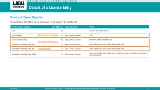 Details of a License Entry
2021-04-21 © WIBU-SYSTEMS AG 2021 – Everything You Always Wanted to Know About FSBs – But Were ...