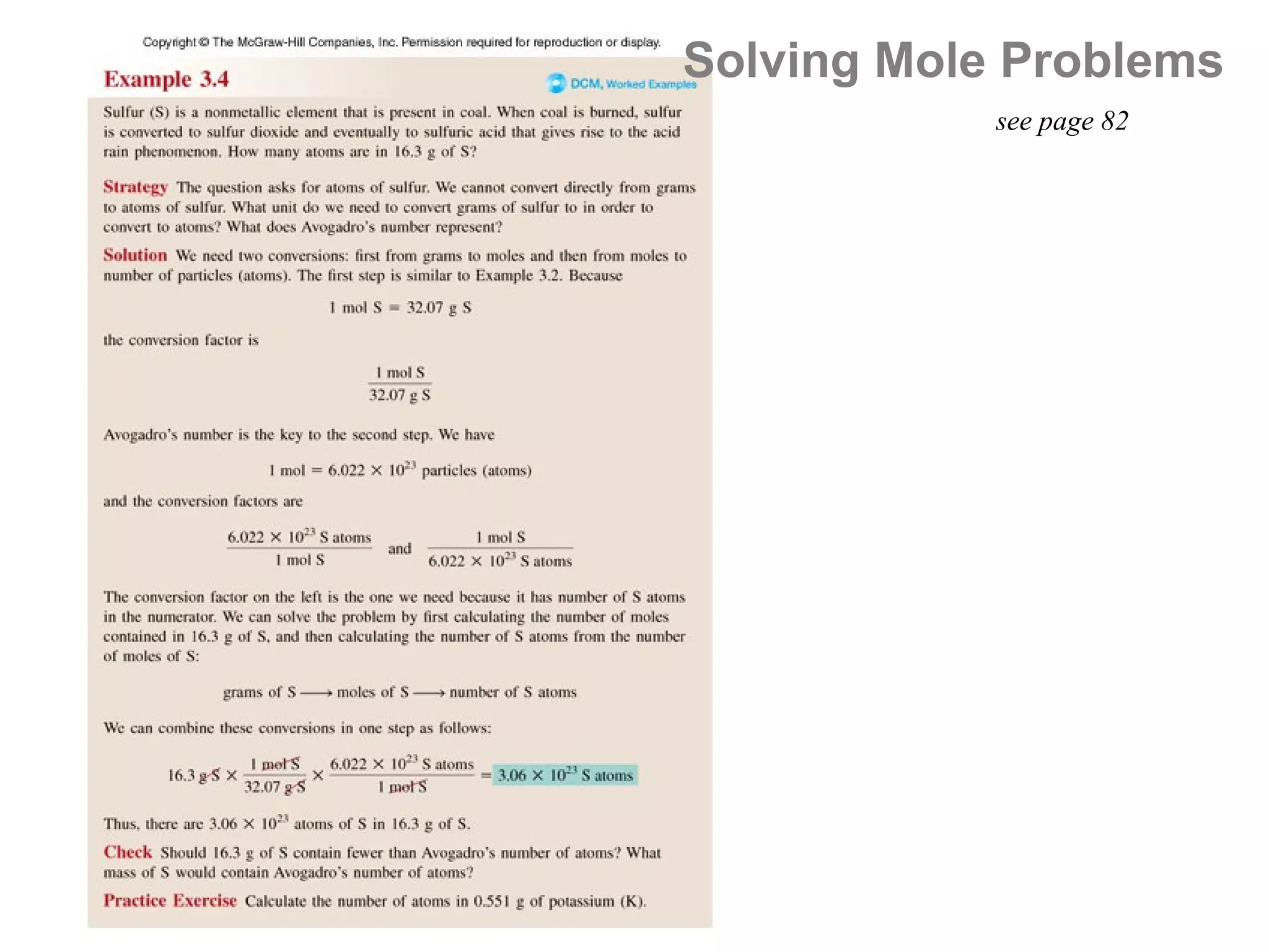 Solving Mole Problems
            see page 82
 