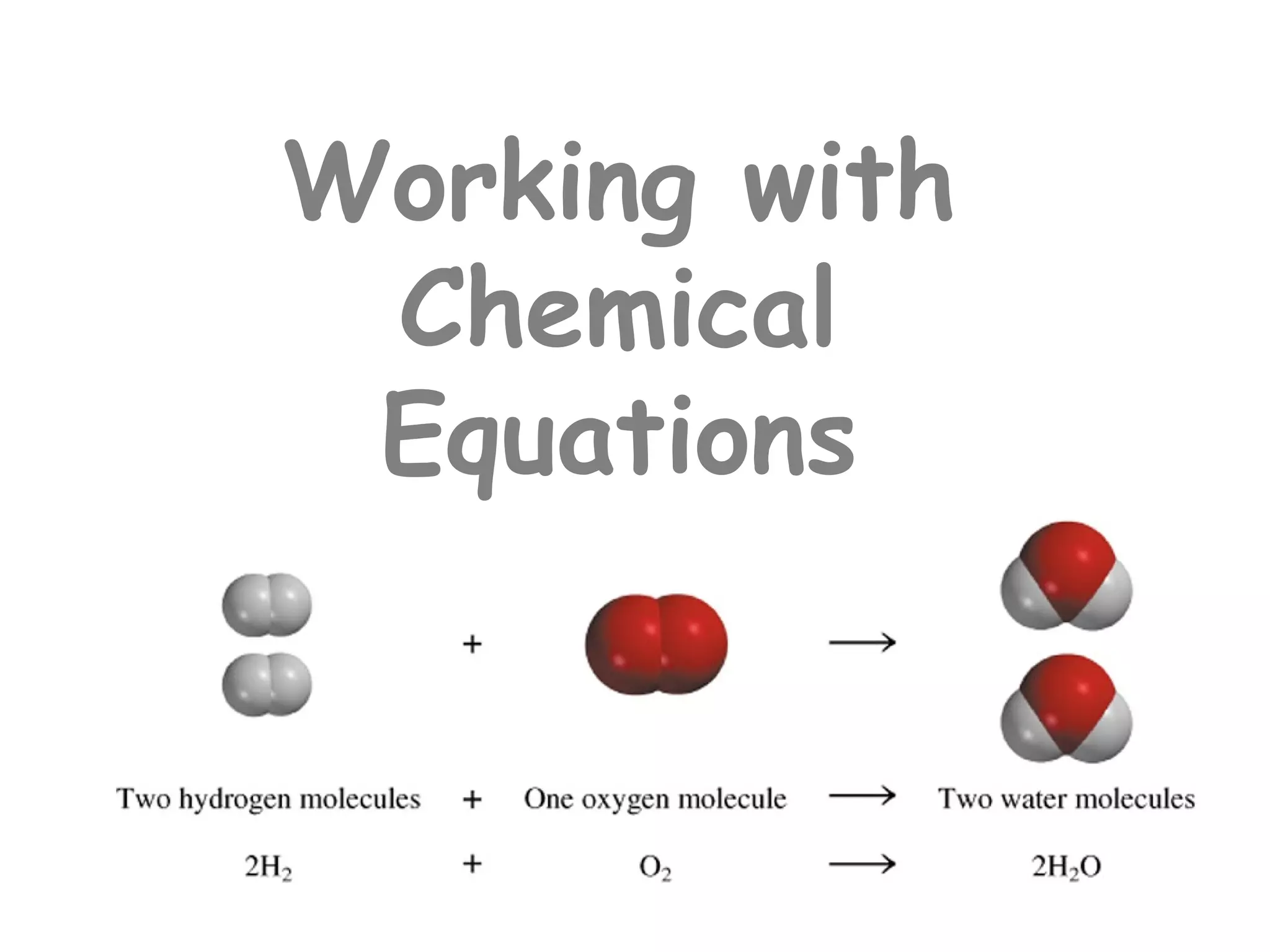 Working with
 Chemical
 Equations
 