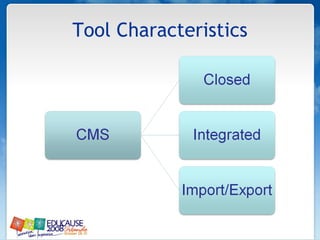 Tool Characteristics 