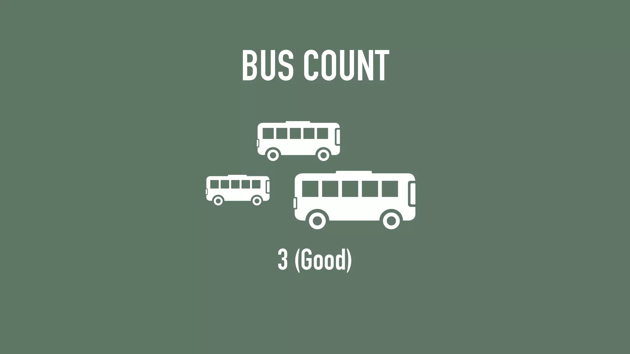 BUS COUNT
3 (Good)
 