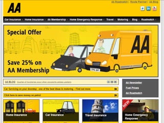 62
•  We had no clear digital strategy & a more limited understanding of the true
potential online.
•  The digital team were fire fighting the wrong problems
•  Our PPC account structure was focused on the wrong metrics & built in an
ineffective way – focused on desktop & budget, not CTR & conversion
•  SEO – Our website didn’t take into account the value of Routeplanner, Roadwatch
and other content online.
•  Online data showed evidence of declining interest.
•  We had limited focus on mobile users. We only looked at desktop – missing at
least 25% of the market as a result and impacting the research online, purchase
offline process
•  We only had a small presence in social media with @aaroadwatch on twitter
•  AA Business & other services were a low priority online.
The Problem with a perfect brand is…..
 