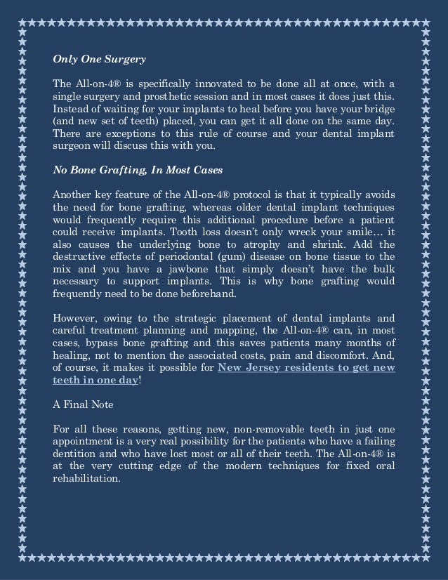 AllonFour® Dental Implants Making New, NonRemovable Teeth a Reality