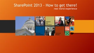 SharePoint 2013 – How to get there!
real world experience

Technical
Process

 