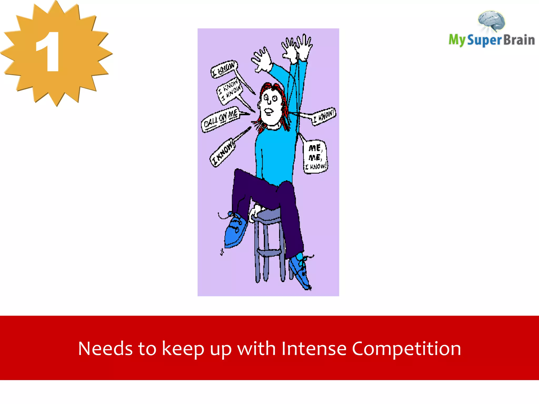 Needs to keep up with Intense Competition
1
 