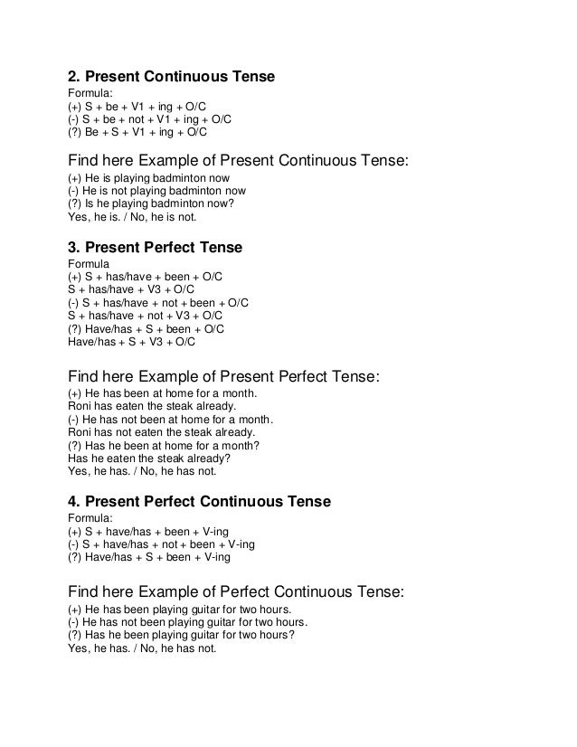 all tense rule chart and table in pdf chart rule