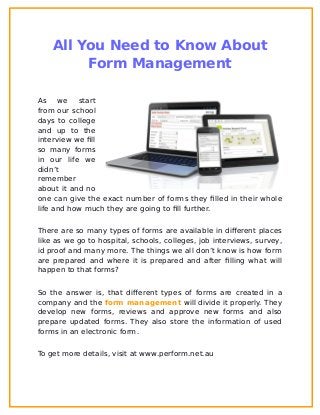 All You Need to Know About Form Management