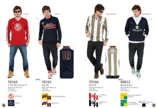714 Rubi 404 Ink 
Aplique 
T0164 T0165 
T-shirt ML Decote “V” Polo ML 
Malha: Meia Malha Lisa 
100% Alg. 
Tam: P M G GG 
Malha: Meia Malha Lisa 
100% Alg. 
Tam: P M G GG 
010 Branco 
681 Amarelo Bandeira 
404 Ink 010 Branco 
708 Branco/Oliva 404 Ink/Branco 
T0166 R0012 
Polo ML Blusão Brasil 
Malha: Meia Malha Lisa 
100% Alg. 
Tam: P M G GG 
Malha: Moletom com Pelúcia 
100% Alg. 
Tam: P M G GG 
714 Branco/ 
Rubi 
010 Branco/ 
Preto 
681 Amarelo Bandeira/ 
Esmeralda 
651 Esmeralda/ 
Amarelo Bandeira 
Aplique 
010 Branco/ 
Ink 
14 15 
 