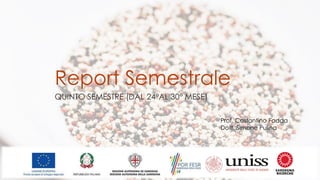 Report Semestrale
QUINTO SEMESTRE (DAL 24°AL 30° MESE)
Prof. Costantino Fadda
Dott. Simone Pulina
 