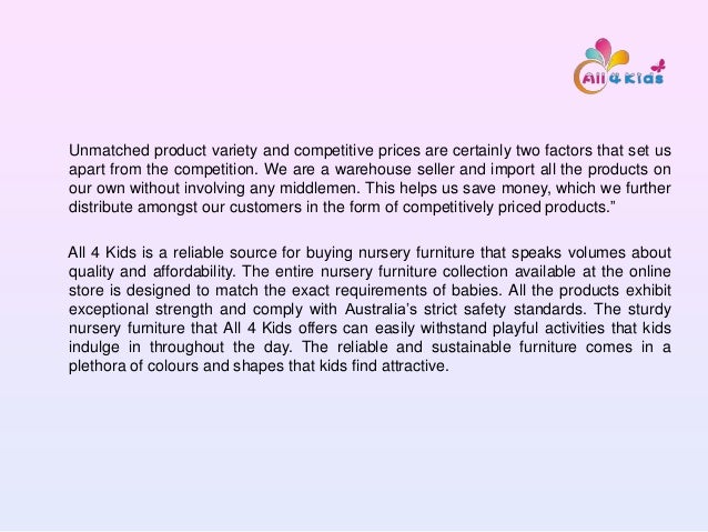All 4 Kids Offers High Quality Yet Affordable Range Of Nursery Furnit