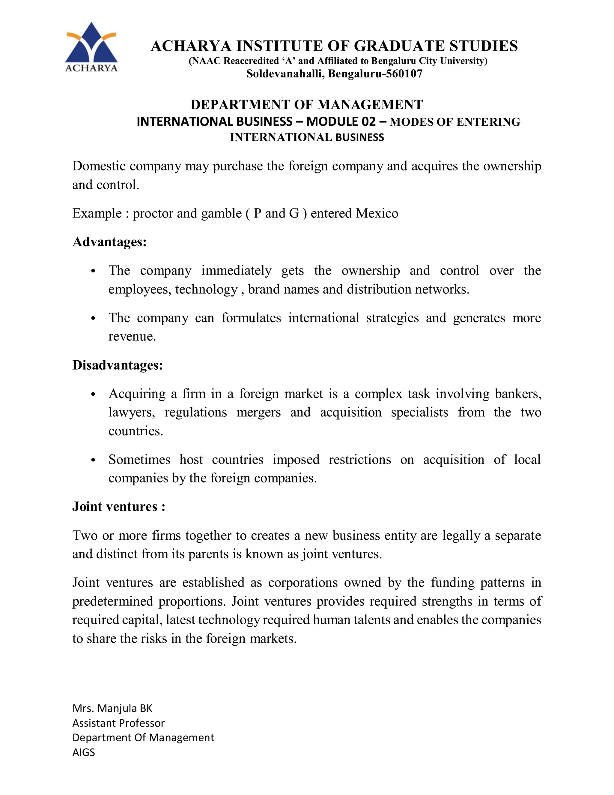 INTERNATIONAL BUSINESS MANAGEMENT NOTES FOR BBA IN PDF visual data 5