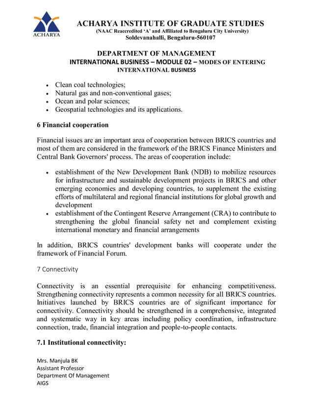 INTERNATIONAL BUSINESS NOTES PDF FOR BBA visual data 4