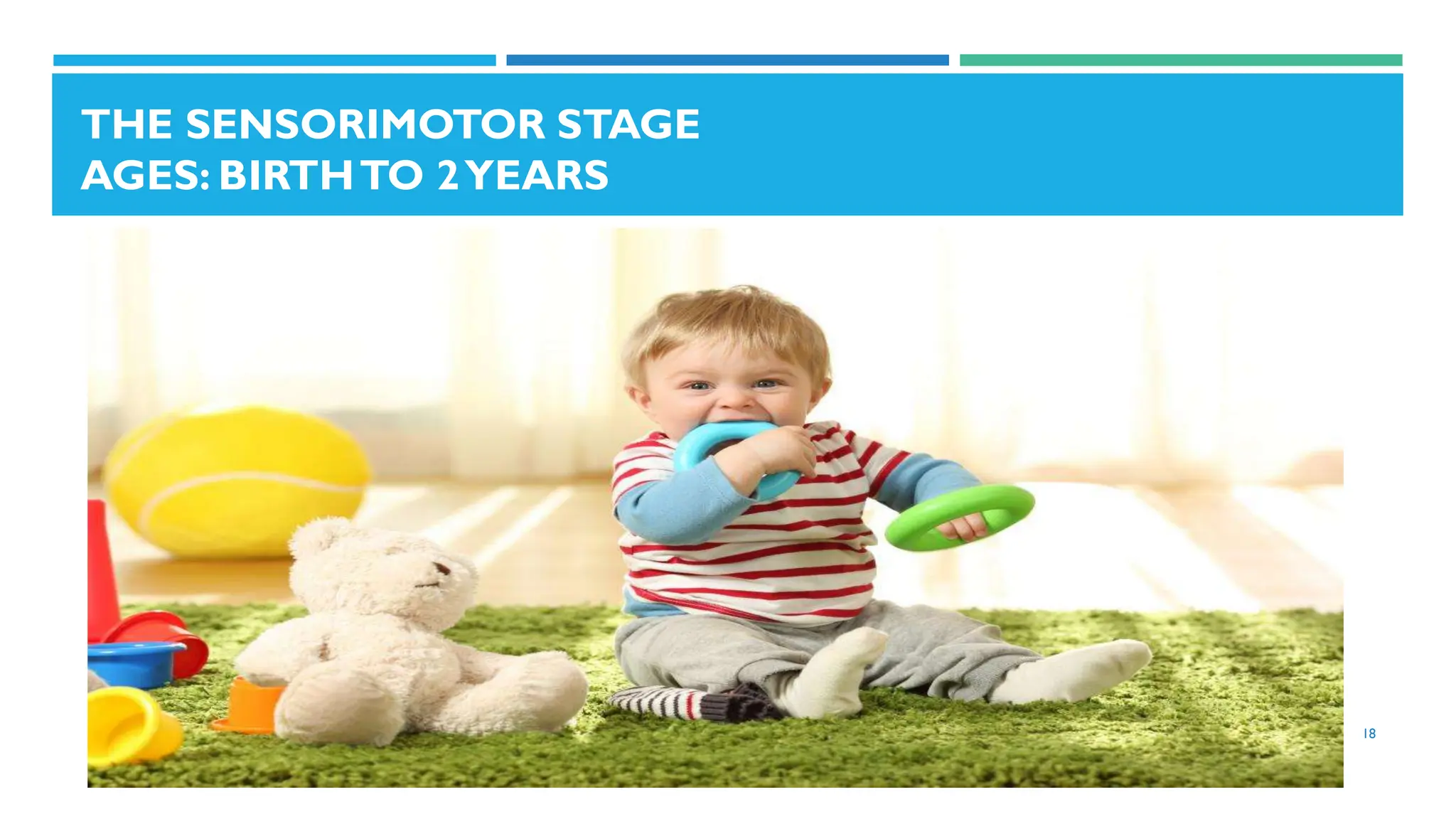 THE SENSORIMOTOR STAGE
AGES: BIRTHTO 2YEARS
18
 