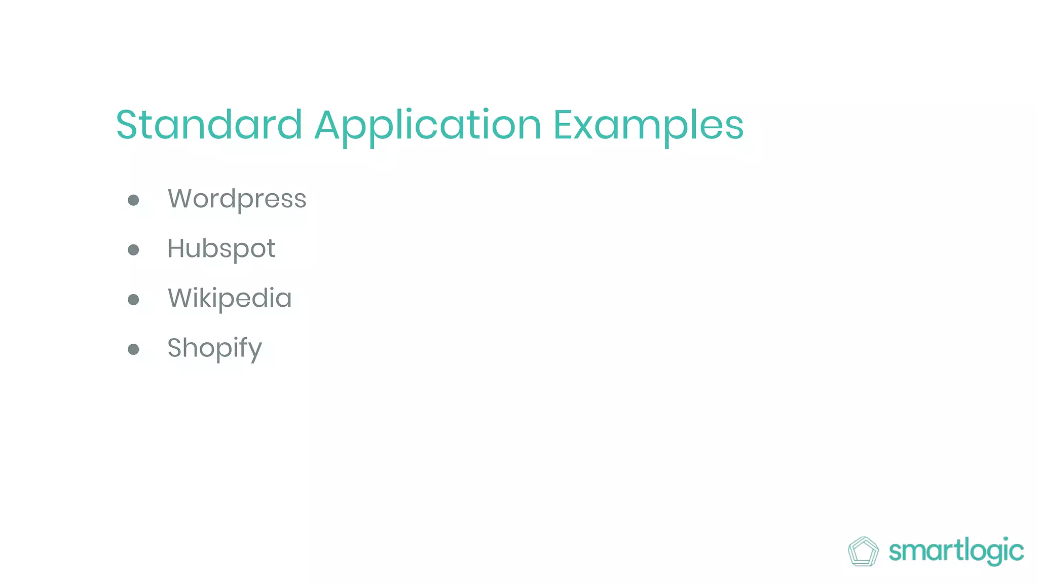 Standard Application Examples
● Wordpress
● Hubspot
● Wikipedia
● Shopify
 