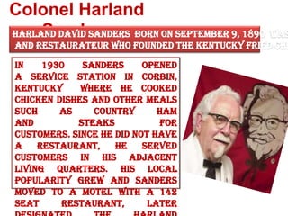 Kfc Introduction Kentucky Fried Chicken | PPTX