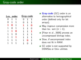All About Bitmap Indexes... And Sorting Them | PPT