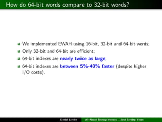 All About Bitmap Indexes... And Sorting Them