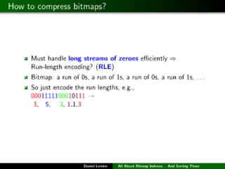 All About Bitmap Indexes... And Sorting Them