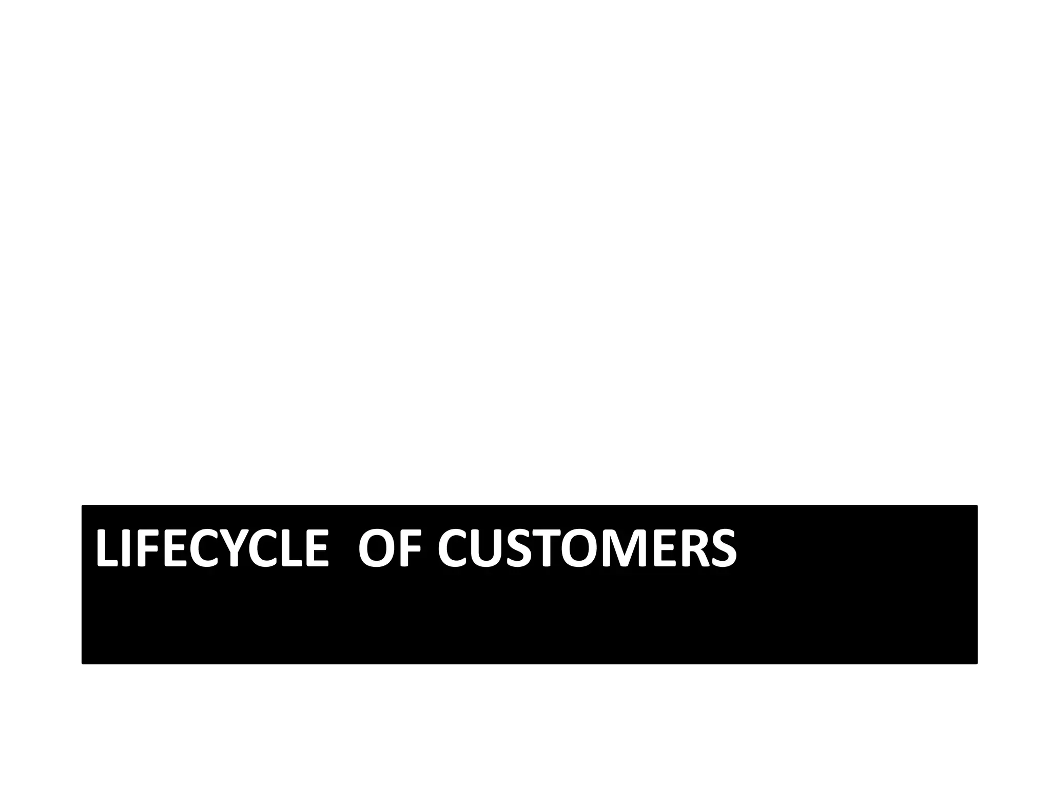 LIFECYCLE OF CUSTOMERS
 