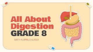 All About
Digestion
GRADE 8
DAY 1-4 ( APRIL 2-6,2023
 